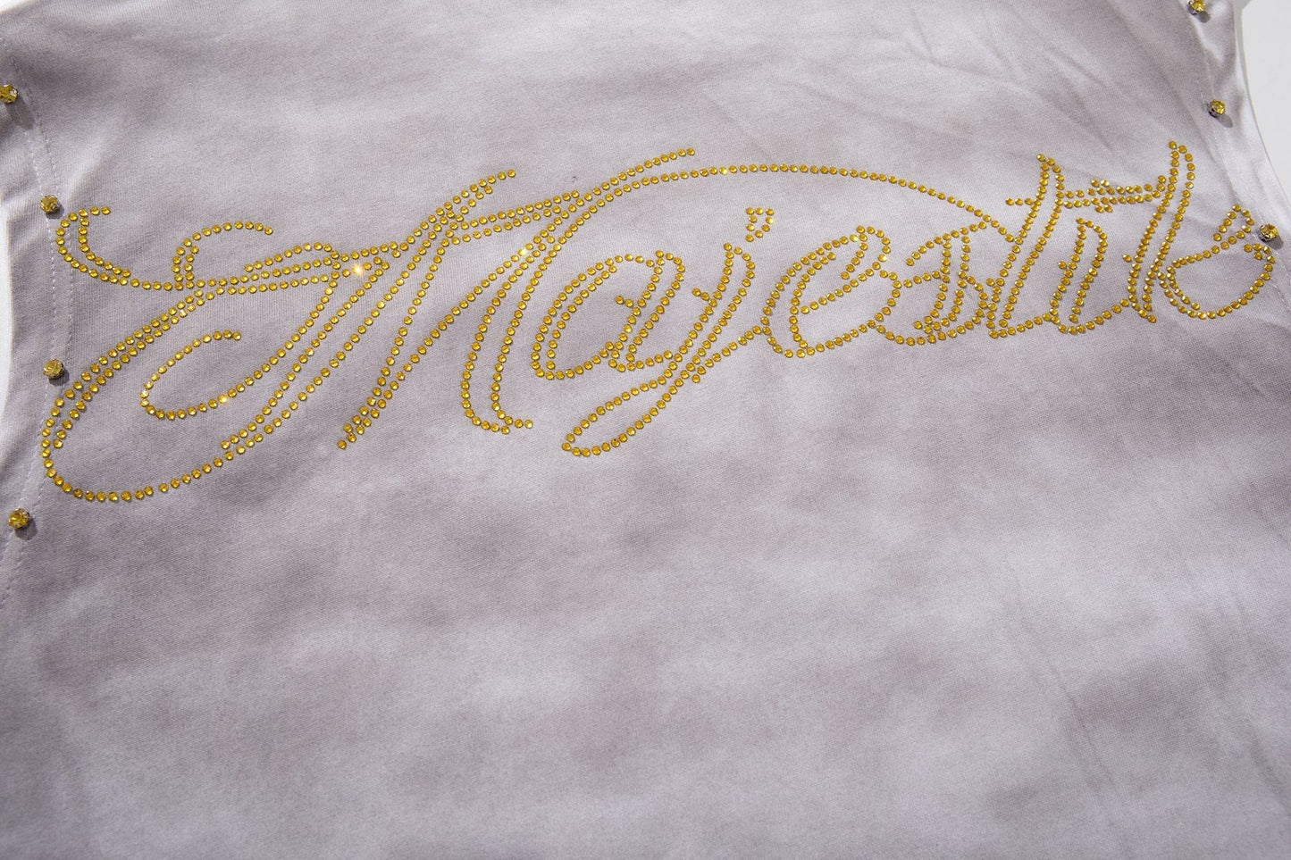 MAJESTIK Studded Washed Graphic Sleeveless T-Shirt ¡ª detail