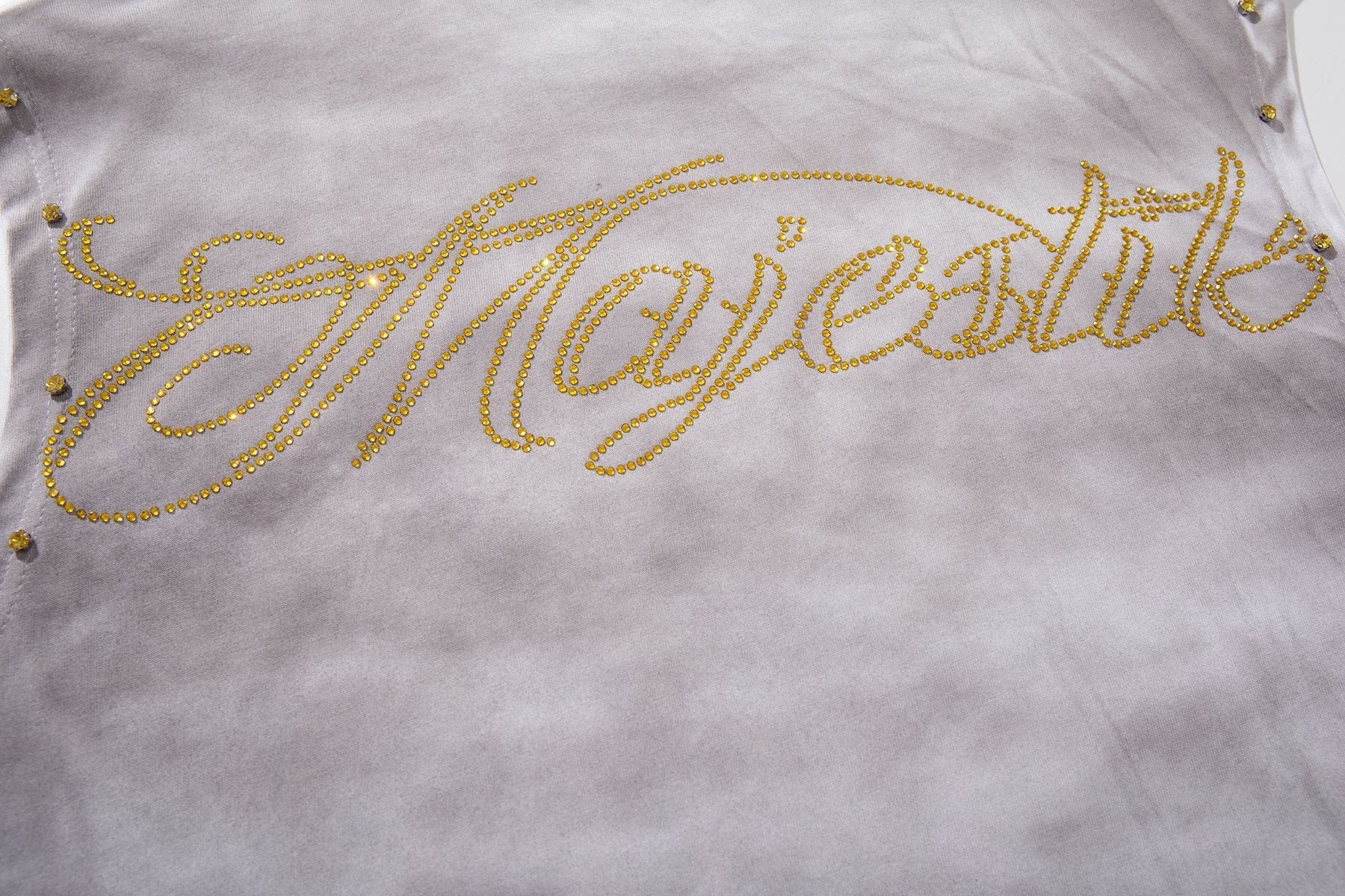 MAJESTIK Studded Washed Graphic Sleeveless T-Shirt ¡ª detail