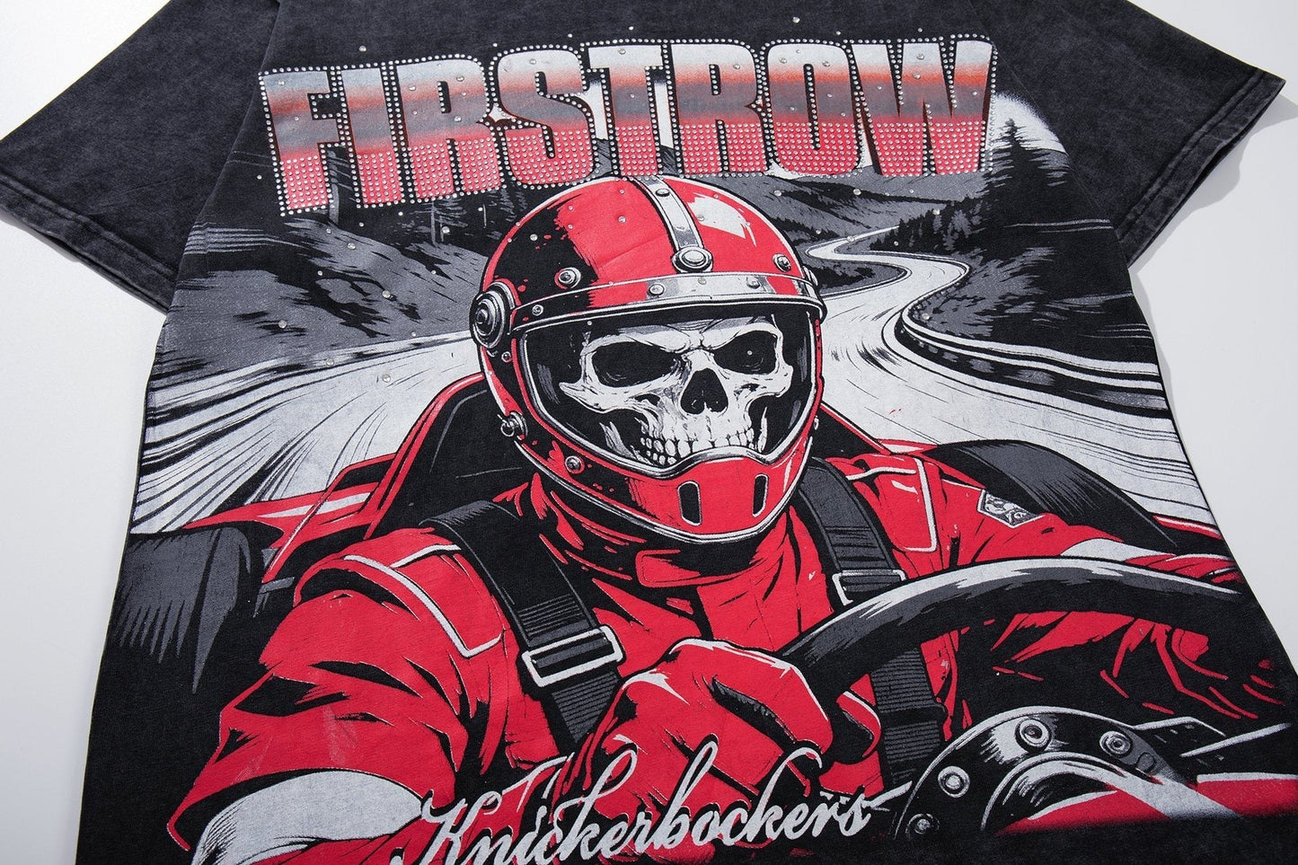MAJESTIK Racing Skull Graphic T-Shirt ¡ª detail