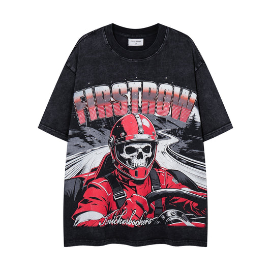 MAJESTIK Racing Skull Graphic T-Shirt ¡ª hero