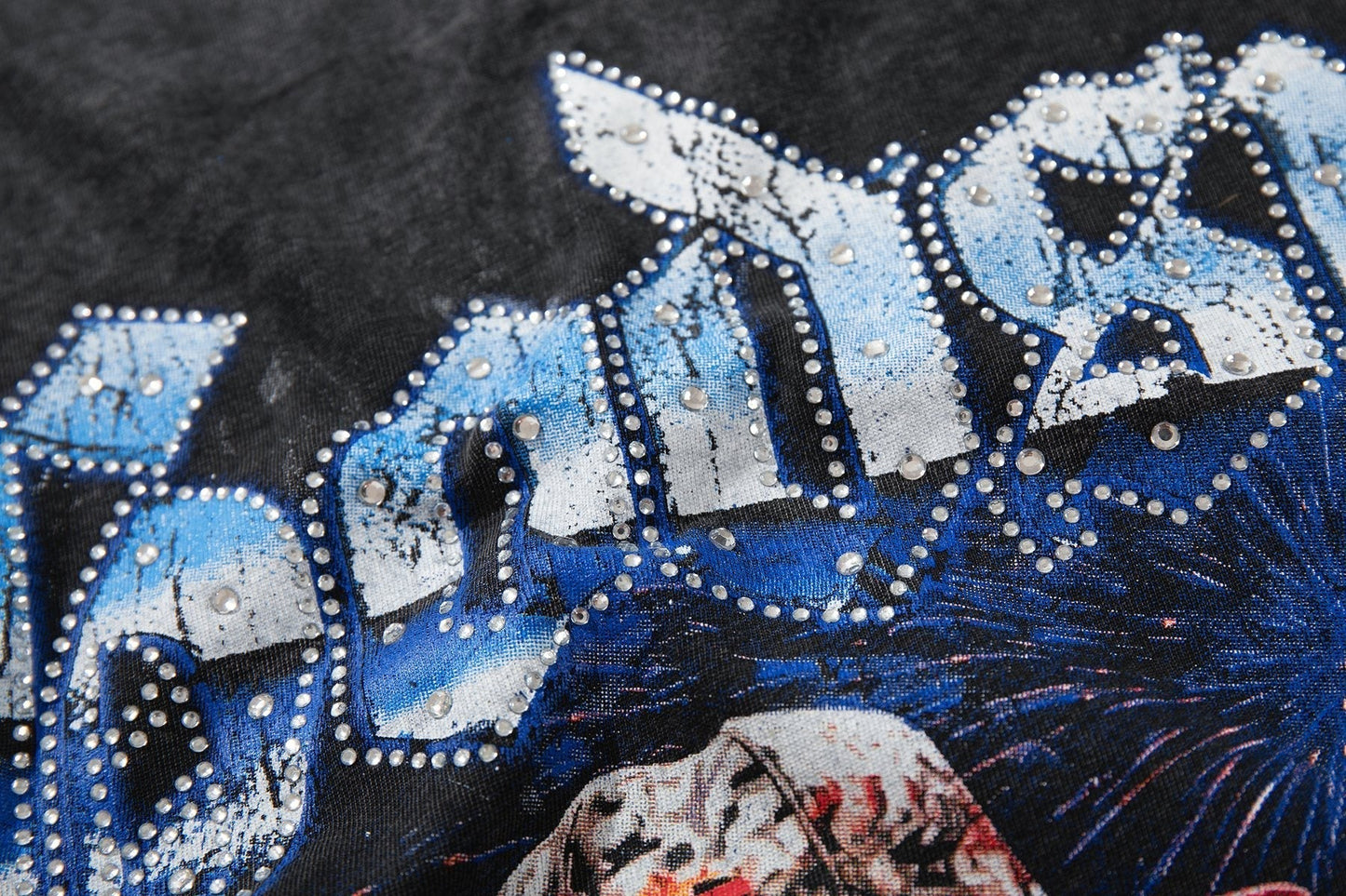 MAJESTIK Racing Graphic Acid-Wash T-Shirt ¡ª detail