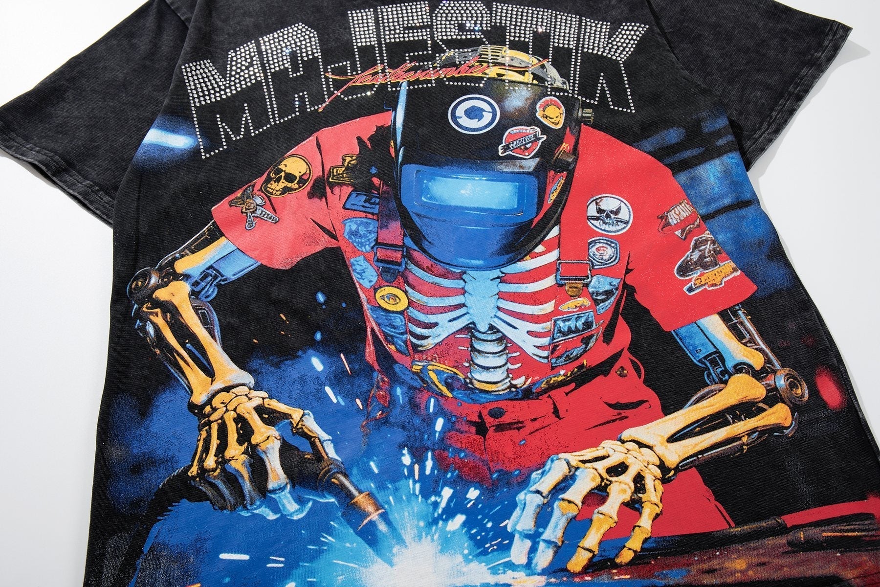 MAJESTIK Robot & Skeleton Graphic T-Shirt ¡ª detail