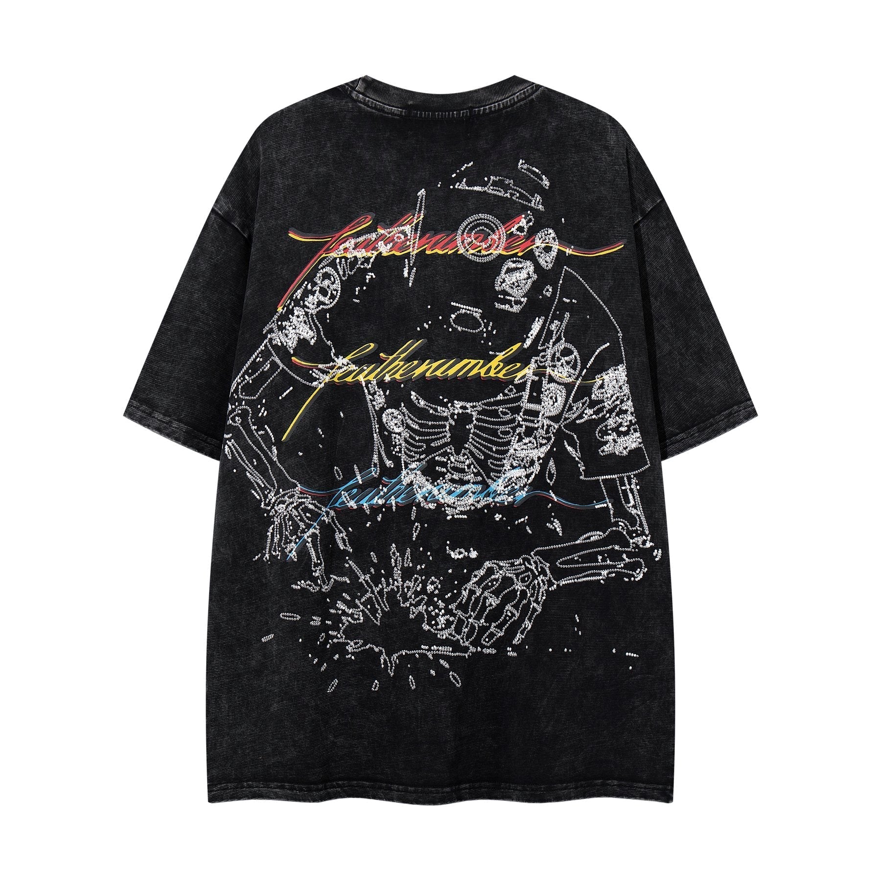 MAJESTIK Robot & Skeleton Graphic T-Shirt ¡ª back