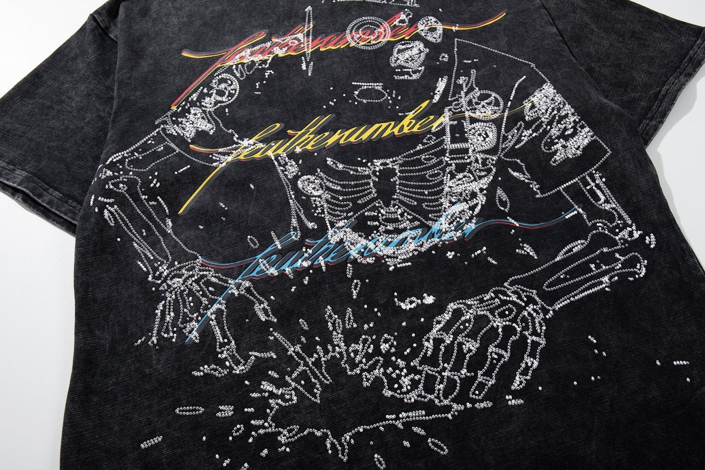 MAJESTIK Robot & Skeleton Graphic T-Shirt ¡ª detail