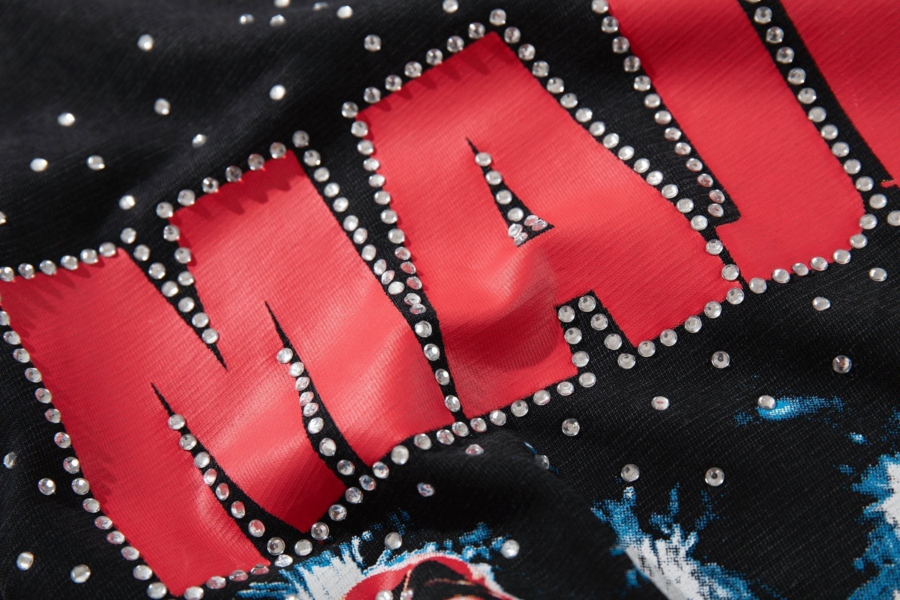 MAJESTIK Washed Black Graphic Short-Sleeve T-Shirt ¡ª detail