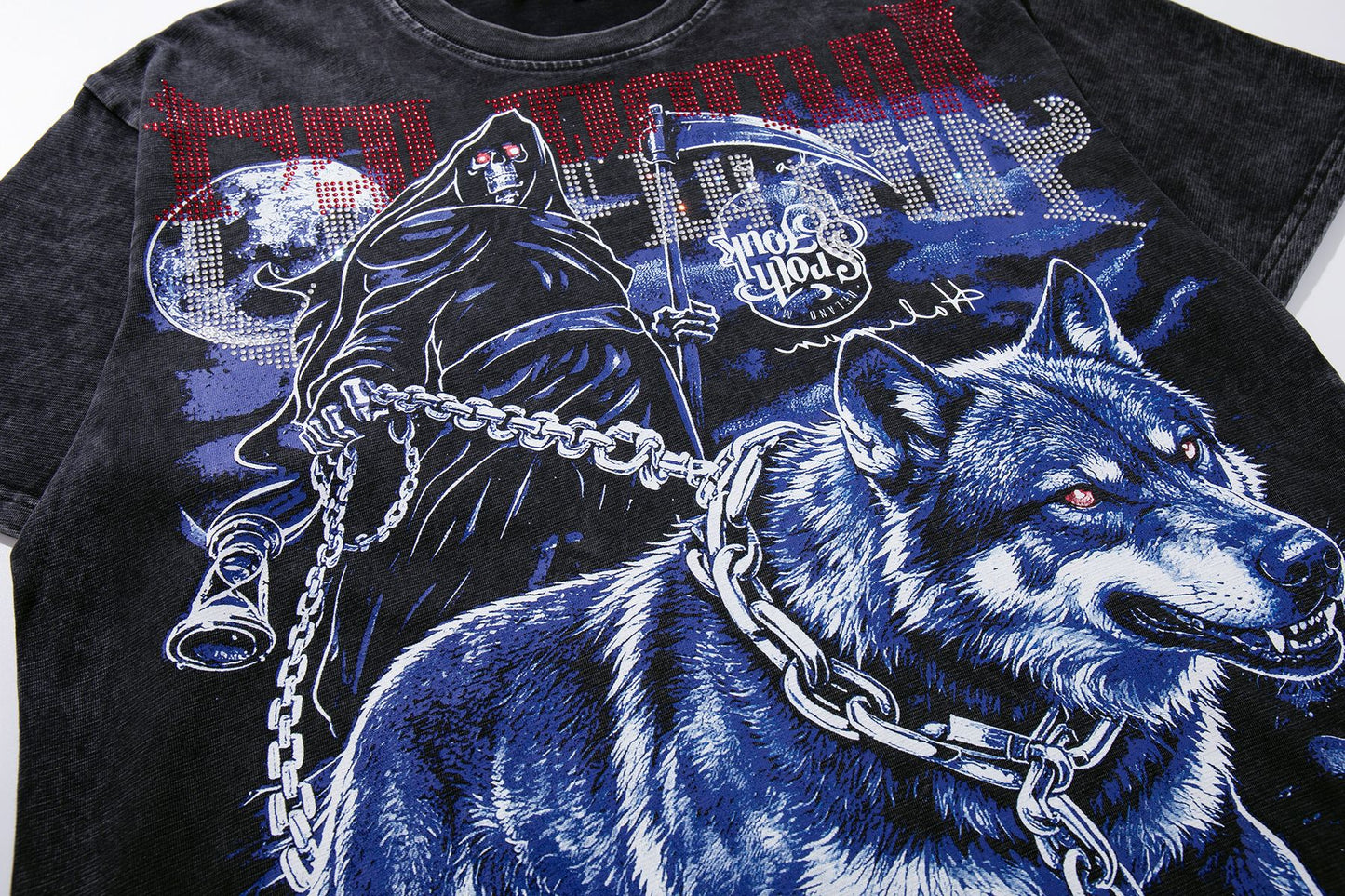 MAJESTIK Wolf Reaper Graphic T-Shirt ¡ª front