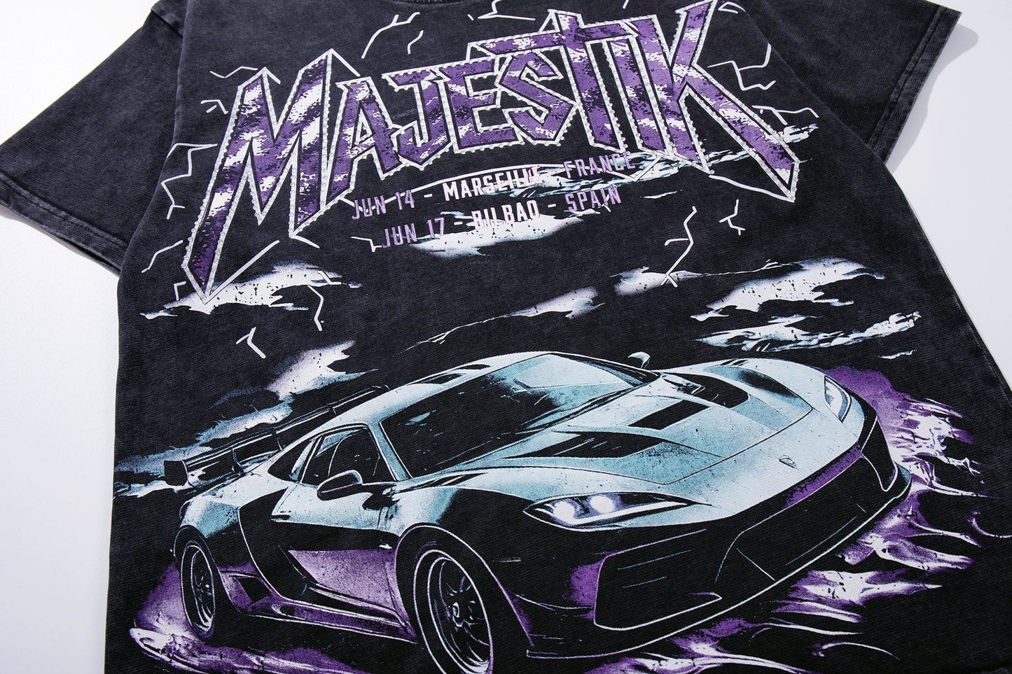 MAJESTIK Washed Rhinestone Graphic T-Shirt ¡ª detail