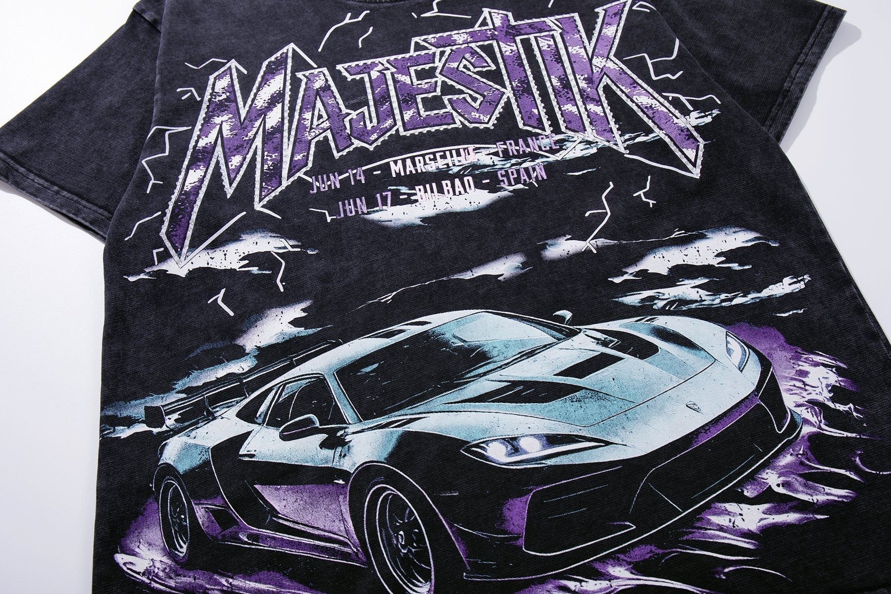 MAJESTIK Washed Rhinestone Graphic T-Shirt ¡ª detail