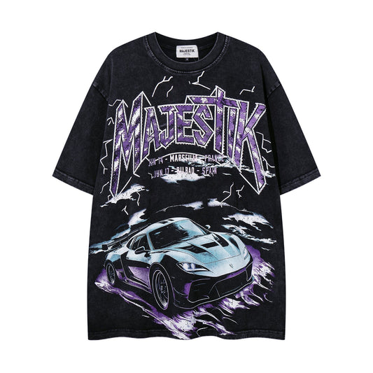 MAJESTIK Washed Rhinestone Graphic T-Shirt ¡ª hero