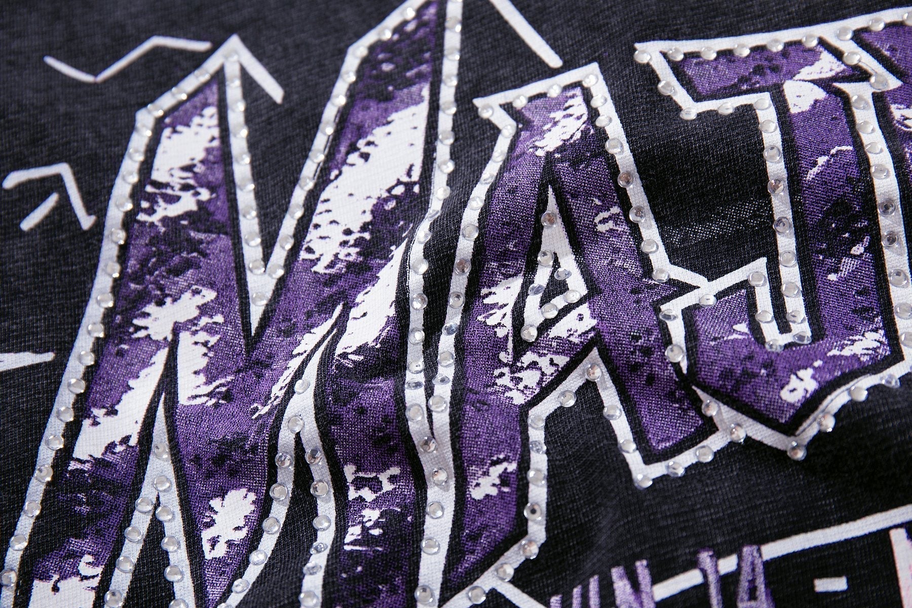 MAJESTIK Washed Rhinestone Graphic T-Shirt ¡ª detail