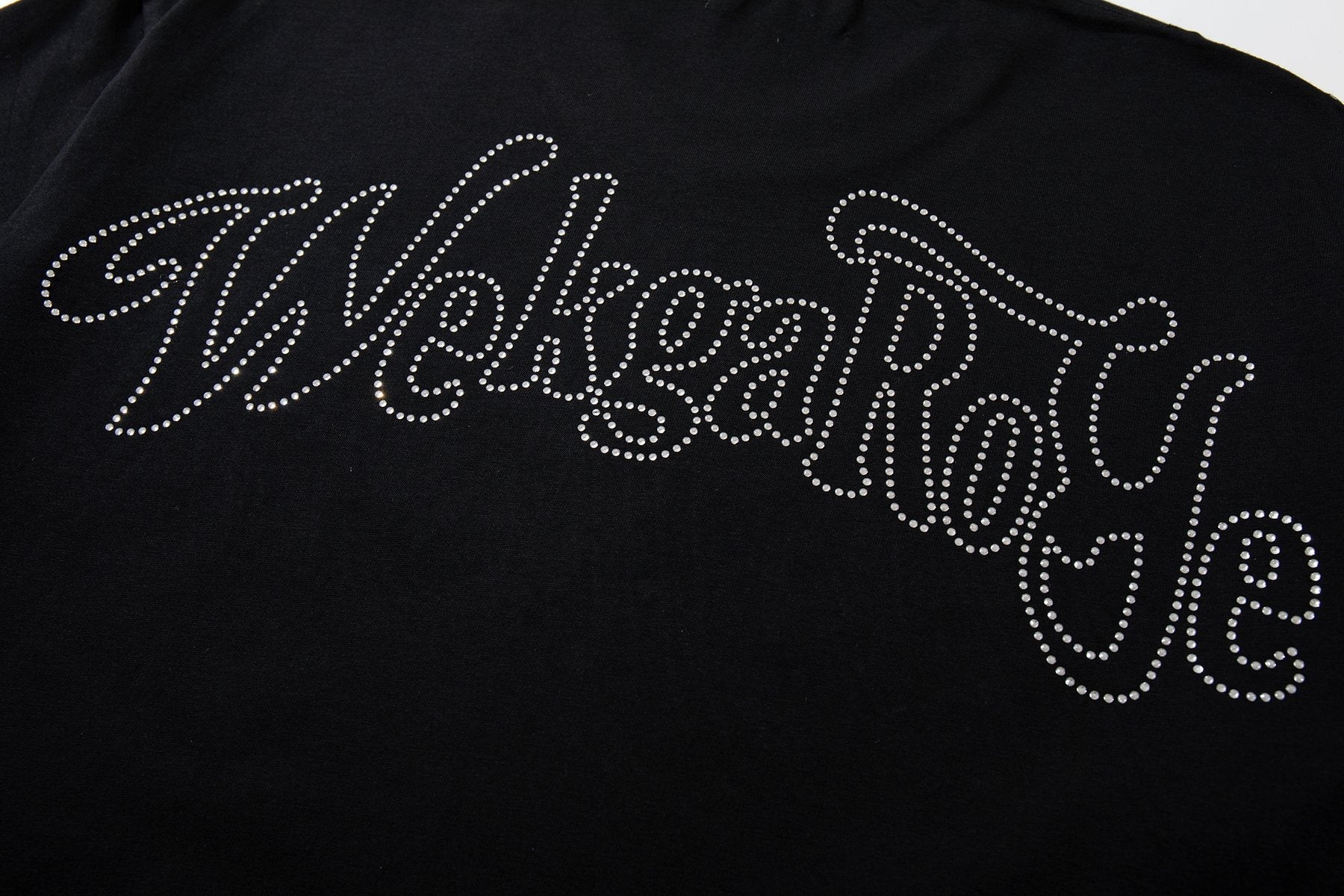 MAJESTIK Rhinestone Distressed Graphic T-Shirt ¡ª detail
