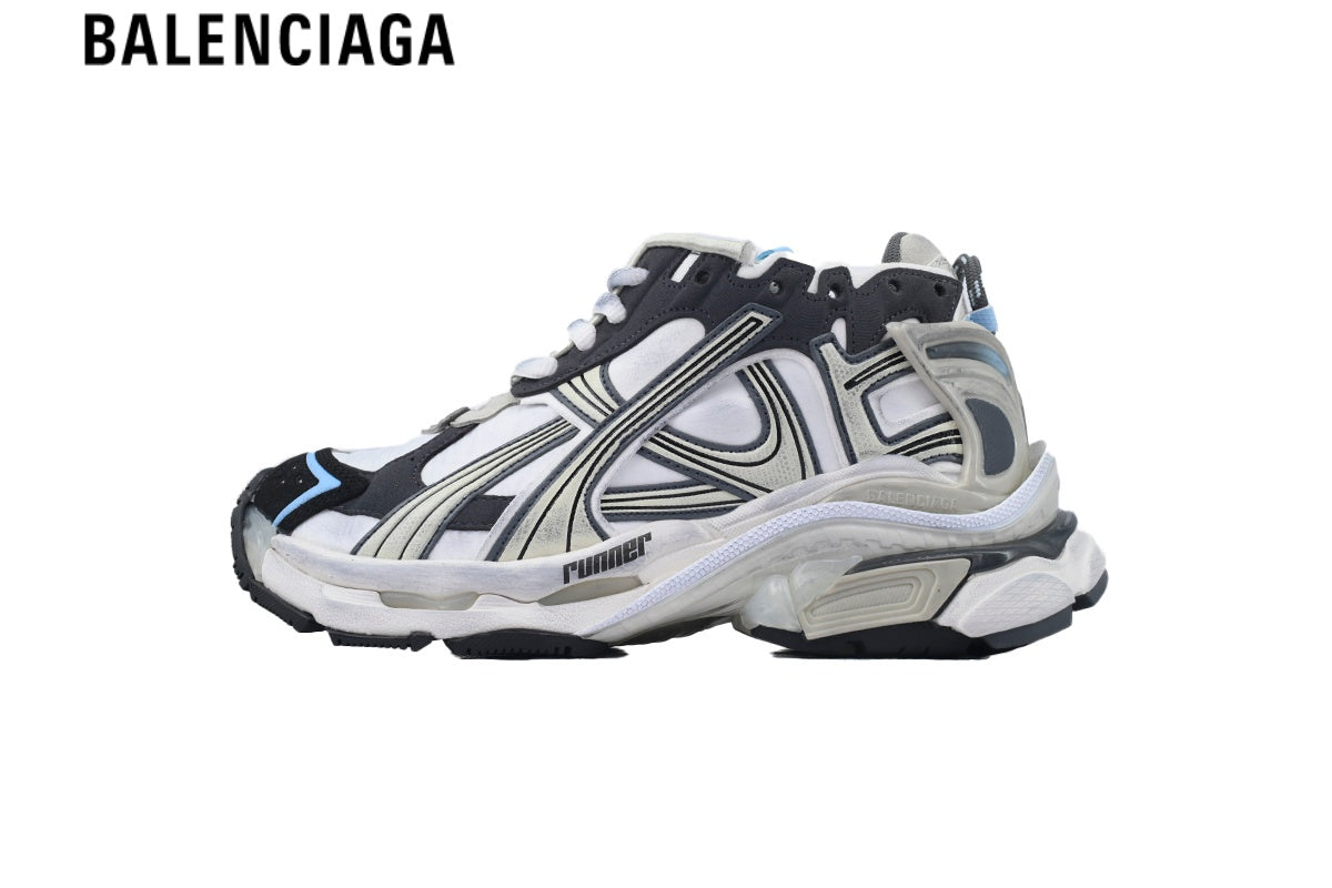 Balenciaga Runner Sneaker ¡ª White Mesh, Pink & Neon Yellow Gradient Overlays