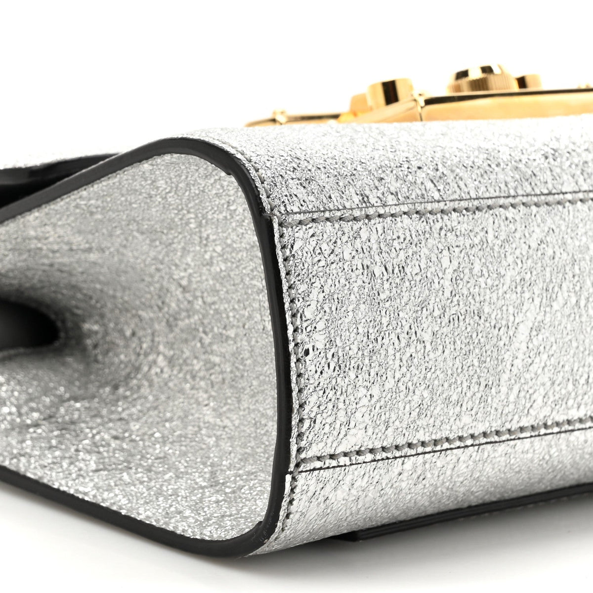 Galassia Small Padlock Shoulder Bag Argento