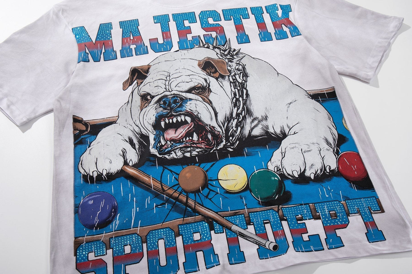 MAJESTIK Bulldog Billiards Graphic T-Shirt ¡ª front