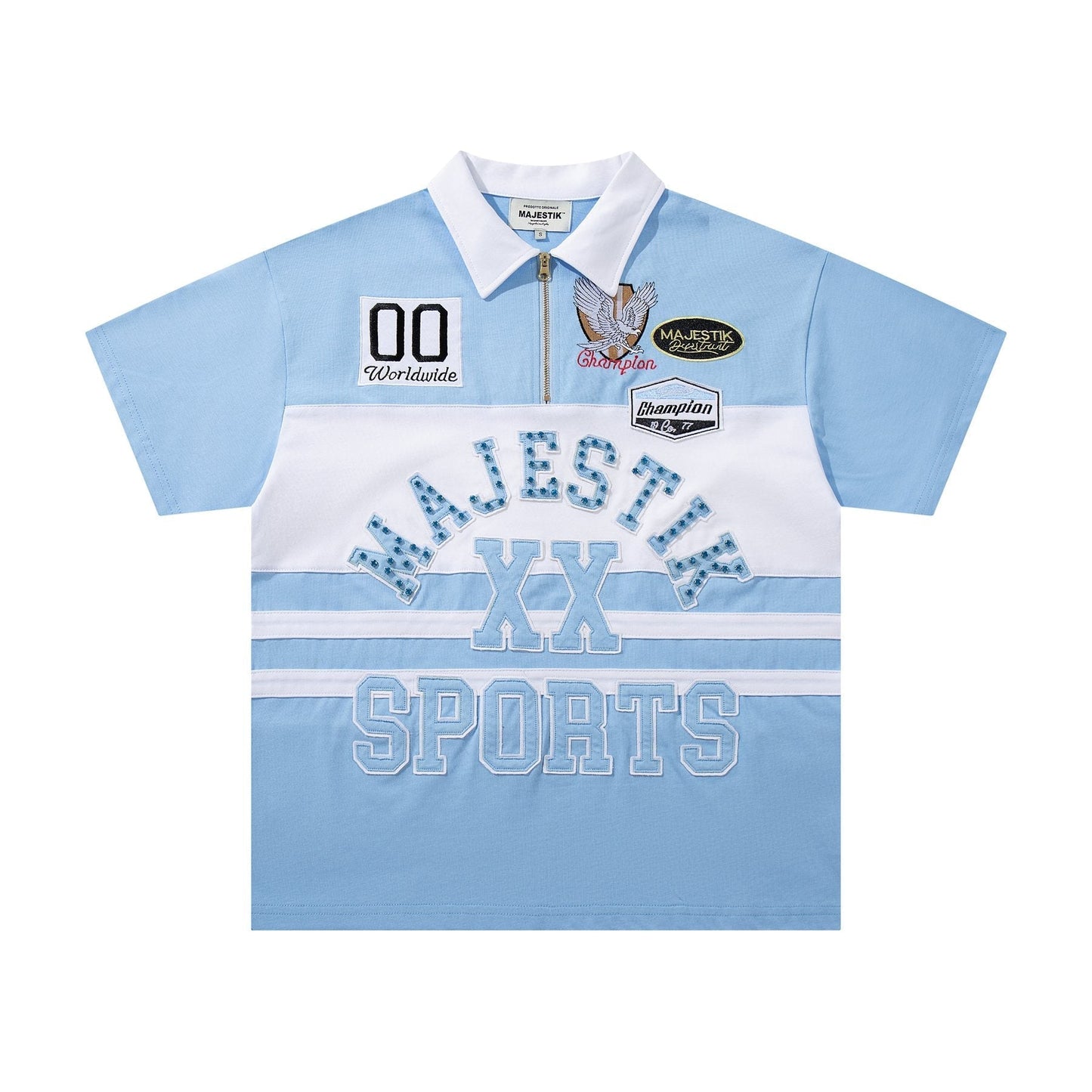 MAJESTIK XX Sports Graphic Zip Polo Shirt ¡ª hero