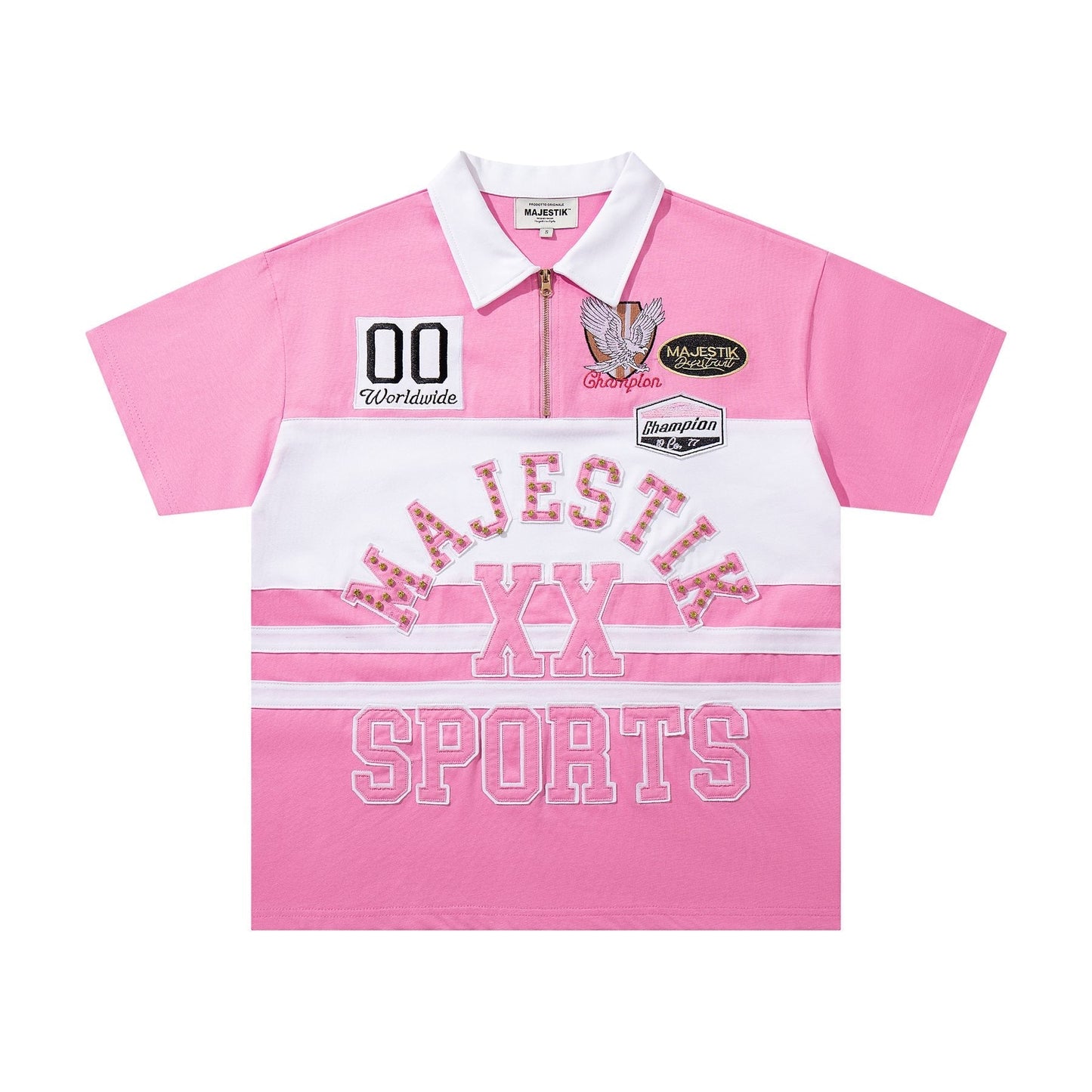 MAJESTIK XX Sports Graphic Zip Polo Shirt ¡ª hero