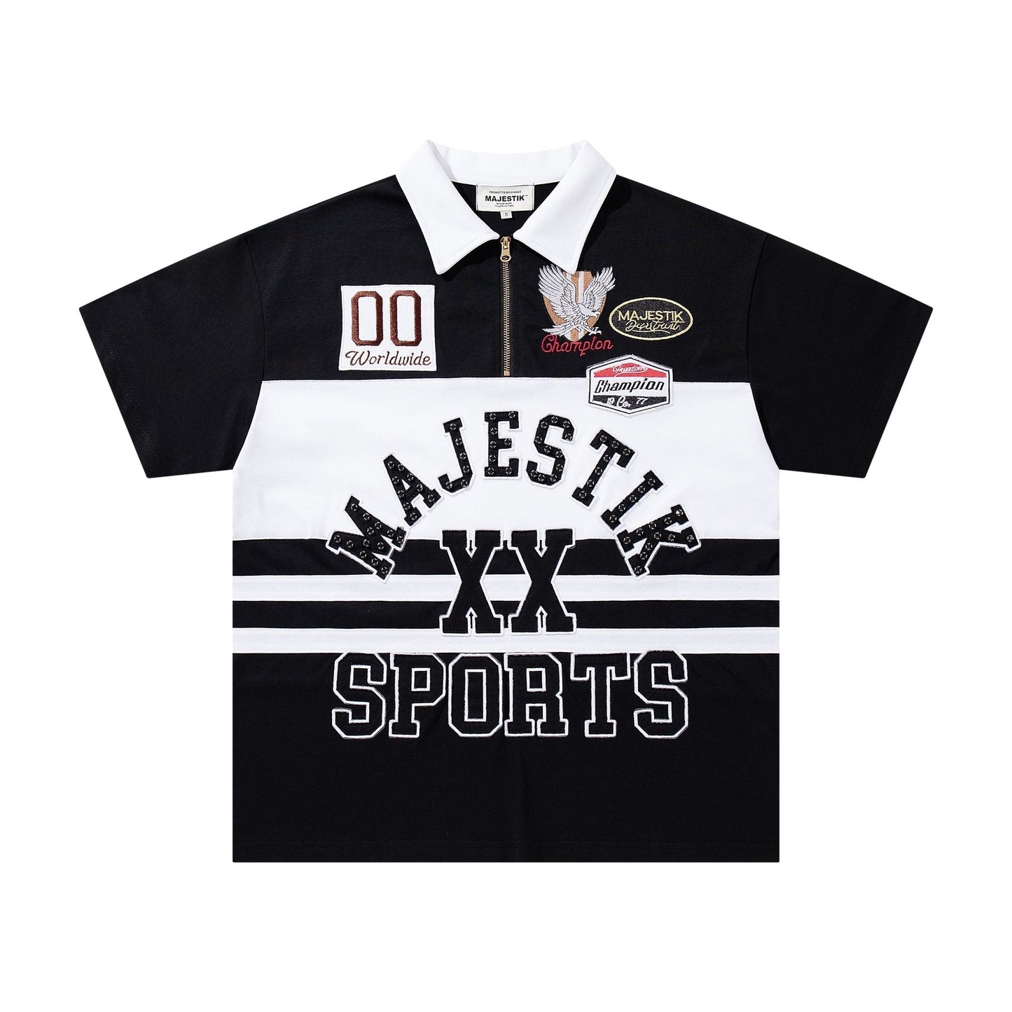 MAJESTIK XX Sports Graphic Zip Polo Shirt ¡ª hero