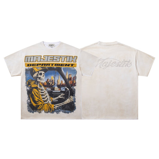 MAJESTIK Skeleton Driver Graphic T-Shirt ¡ª hero