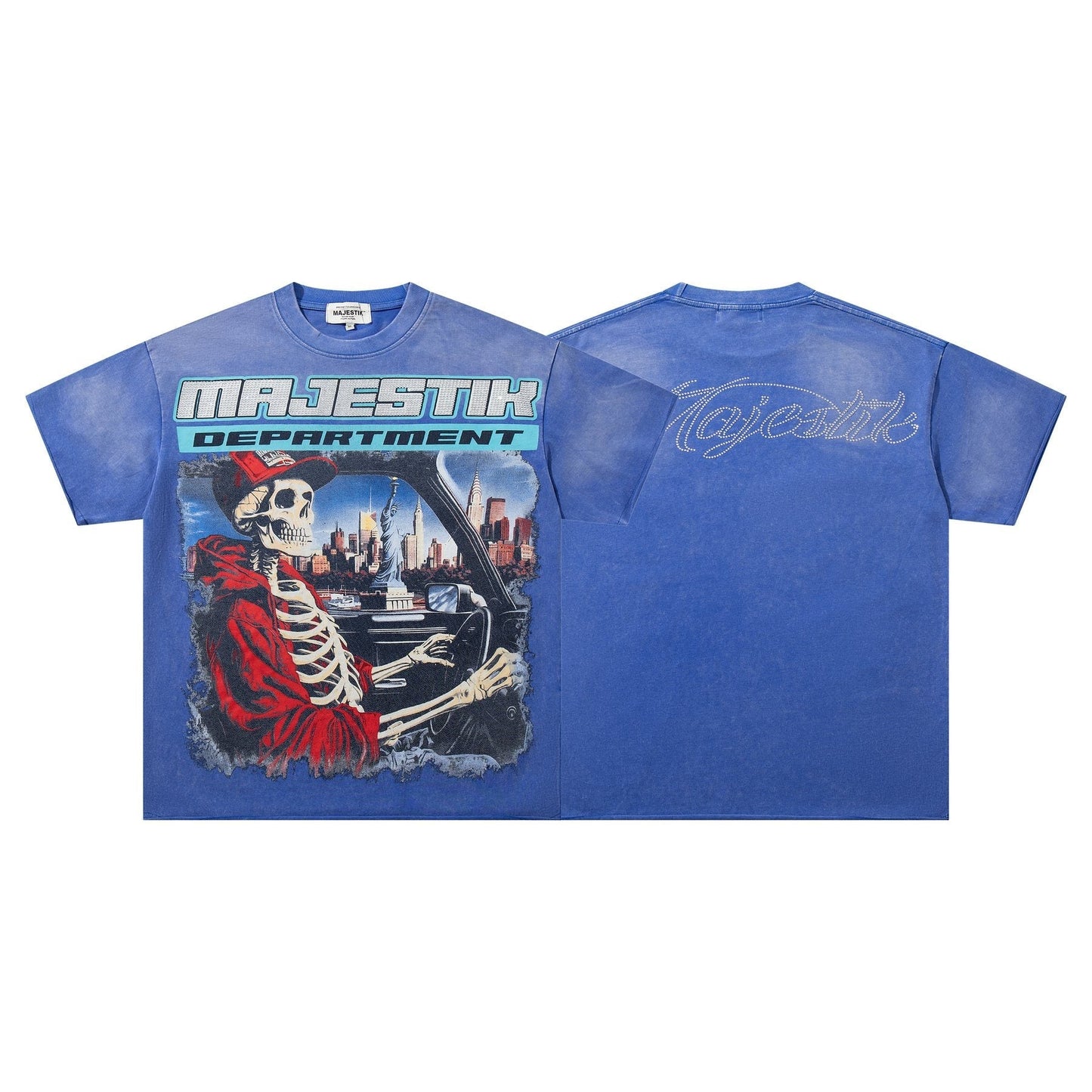 MAJESTIK Skeleton Driver Graphic T-Shirt ¡ª hero